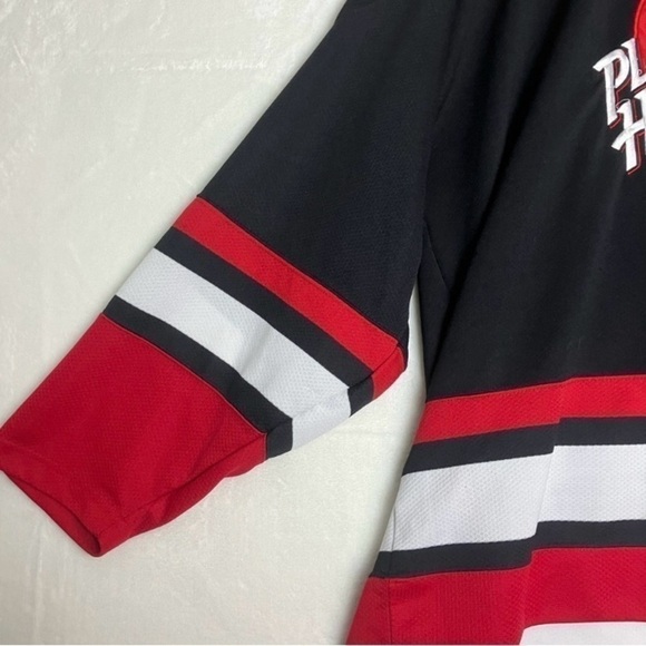 Vintage Planet Hollywood hockey Jersey Mens Size XL Black Red White 90s Logo - Picture 7 of 9